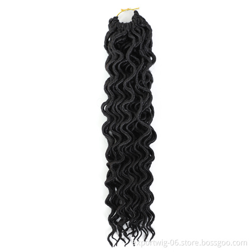 Wholesale faux locs crochet hair extensions synthetic locs dreads crochet ombre braiding hair dreadlock curly soft faux locs